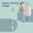 Clothes Drying Rack – Stainless Steel – Silver – Space-Saving Design with 3 Rotatable Arms