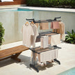 4-Tier Folding Laundry Drying Rack – Stainless Steel – Black – Indoor and Outdoor Use