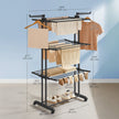 4-Tier Folding Laundry Drying Rack – Stainless Steel – Black – Indoor and Outdoor Use