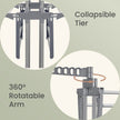 Clothes Drying Rack – Stainless Steel – Gray – Foldable with Wheels and Side Wings