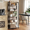 5-Tier Bookshelf – Steel – Rustic Brown and Black – Stable Structure for Living Room and Office