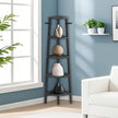 Corner Shelf Unit – Engineered Wood – Natural Oak and Matte White – 5-Tier Industrial Design