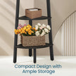 Corner Shelf Unit – Engineered Wood – Natural Oak and Matte White – 5-Tier Industrial Design