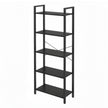 Tall Storage Shelf – Steel – Rustic Brown and Black – 5-Tier Industrial Bookcase
