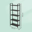 Tall Storage Shelf – Steel – Rustic Brown and Black – 5-Tier Industrial Bookcase