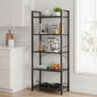 Tall Storage Shelf – Steel – Rustic Brown and Black – 5-Tier Industrial Bookcase