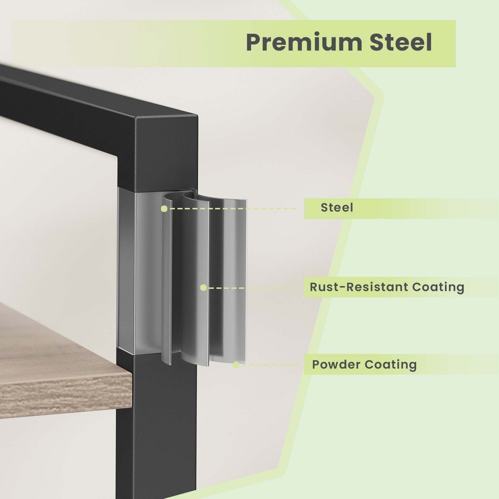 6-Tier Bookshelf – Steel Frame – Special Walnut and Black – Freestanding Design for Living Room, Bedroom, Home Office