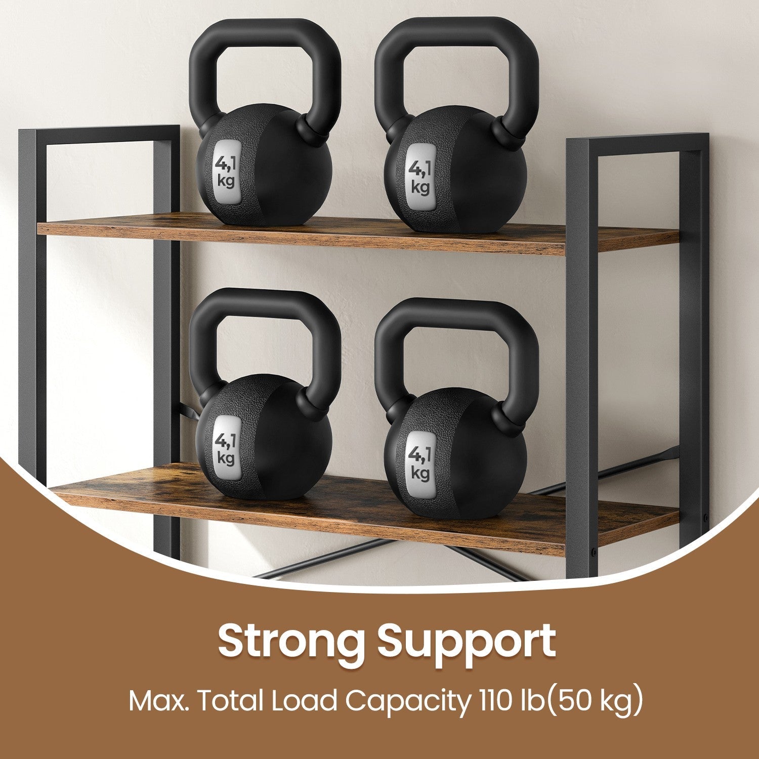 6-Tier Storage Rack – Steel Frame – Special Walnut and Black – Freestanding Multi-Use Shelf Unit