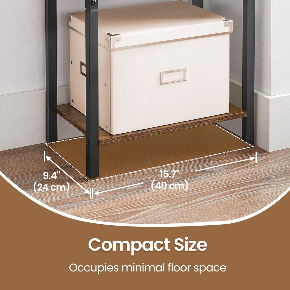 4-Tier Bookshelf – Metal and Wood – Industrial Style – Space-Saving Design