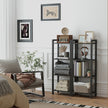 4-Tier Bookshelf – Metal and Wood – Industrial Style – Space-Saving Design
