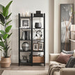 5-Tier Bookcase – Wood and Metal – Rustic Brown and Black – Freestanding Storage for Home Office and Living Room