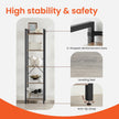 5-Tier Bookcase – Wood and Metal – Rustic Brown and Black – Freestanding Storage for Home Office and Living Room
