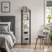 5-Tier Bookcase – Wood and Metal – Rustic Brown and Black – Freestanding Storage for Home Office and Living Room