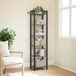 6-Tier Storage Rack – Wood – Wheat Brown – Versatile for Living Room, Study, and Bedroom