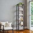 6-Tier Storage Rack – Wood – Wheat Brown – Versatile for Living Room, Study, and Bedroom