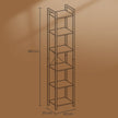 6-Tier Storage Rack – Wood – Wheat Brown – Versatile for Living Room, Study, and Bedroom