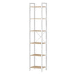 Tall 6-Tier Bookshelf – Steel Frame – Ebony Black – Narrow Design for Living Room and Home Office