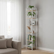 Tall 6-Tier Bookshelf – Steel Frame – Ebony Black – Narrow Design for Living Room and Home Office