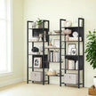 5-Tier Bookcase – Metal – Rustic Brown and Black – Industrial Style with 14 Storage Shelves