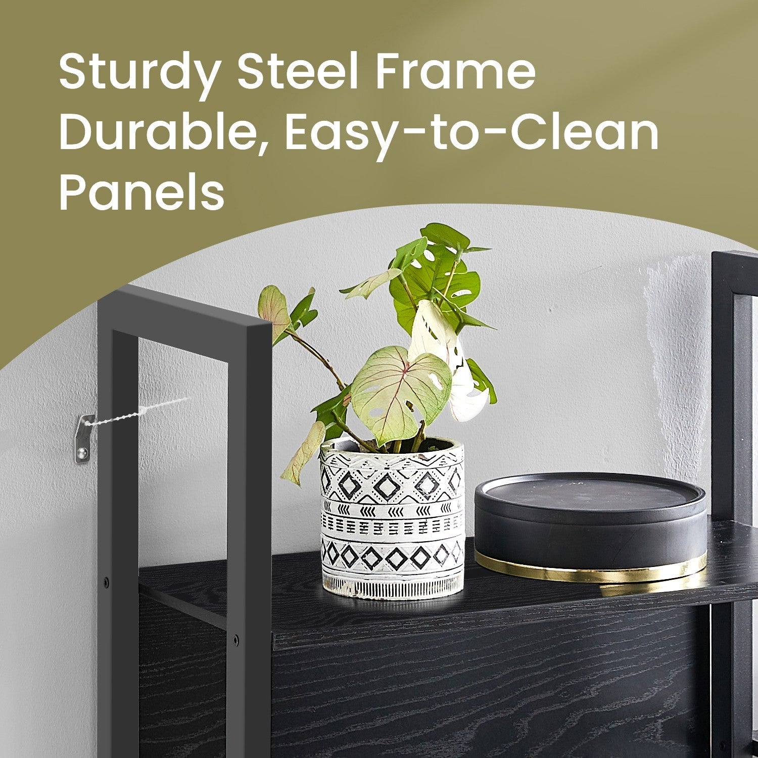 5-Tier Bookcase – Metal – Rustic Brown and Black – Industrial Style with 14 Storage Shelves