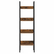 4-Tier Bookcase – Steel – Rustic Brown and Black – Freestanding Storage Shelf