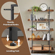 5-Tier Bookcase – Engineered Wood – Rustic Brown and Black – Spacious Storage Shelves