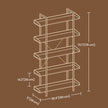 5-Tier Bookcase – Engineered Wood – Rustic Brown and Black – Spacious Storage Shelves