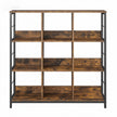 Ladder Shelf – Engineered Wood – Rustic Brown and Black – 4-Tier Display Bookcase