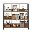 Ladder Shelf – Engineered Wood – Rustic Brown and Black – 4-Tier Display Bookcase