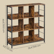 Ladder Shelf – Engineered Wood – Rustic Brown and Black – 4-Tier Display Bookcase