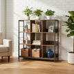 Ladder Shelf – Engineered Wood – Rustic Brown and Black – 4-Tier Display Bookcase