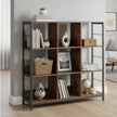 Ladder Shelf – Engineered Wood – Rustic Brown and Black – 4-Tier Display Bookcase