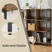 Ladder Shelf – Engineered Wood – Rustic Brown and Black – 4-Tier Display Bookcase