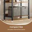 5-Tier Bookcase – Wood and Metal – Rustic Brown and Ink Black – Industrial Design with Back Panels