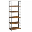 6-Tier Storage Shelf – Engineered Wood – Rustic Brown and Ink Black – Industrial Design