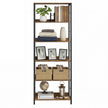 6-Tier Storage Shelf – Engineered Wood – Rustic Brown and Ink Black – Industrial Design