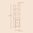 6-Tier Freestanding Bookcase – Metal Frame – Boho Style – Adjustable Shelves with Rattan-Like Door