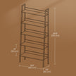 5-Tier Ladder Shelf – Metal – Rustic Brown and Black – Freestanding Bookshelf for Home Office and Living Space