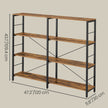 Tall Storage Rack – Wood and Metal – Rustic Brown and Black – 4-Tier Industrial Style Bookcase