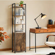 6-Tier Shelving Unit – Metal – Brown and Black – Adjustable Shelves with Cabinet