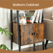 Bookcase with Cabinet – Metal – Rustic Brown – 4-Tier Industrial Design