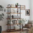 5-Tier Storage Shelf – Wood and Metal – Rustic Brown and Black – Industrial Style