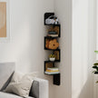 5-Tier Floating Shelf – PVC Rattan – Zigzag Design – Space-Saving Wall Unit