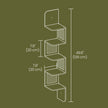 5-Tier Floating Shelf – PVC Rattan – Zigzag Design – Space-Saving Wall Unit
