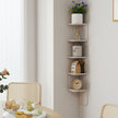 5-Tier Floating Shelf – PVC Rattan – Zigzag Design – Space-Saving Wall Unit