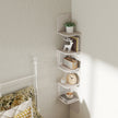5-Tier Floating Shelf – PVC Rattan – Zigzag Design – Space-Saving Wall Unit