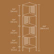 5-Tier Corner Bookshelf – Metal – Rattan Effect – Versatile for Living Room, Bedroom, Study, Kitchen