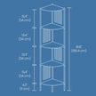 5-Tier Corner Bookshelf – Metal – Rattan Effect – Versatile for Living Room, Bedroom, Study, Kitchen