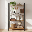 4-Tier Storage Shelf – Iron – Rustic Brown – Stable Design for Office and Living Room
