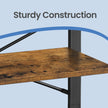 4-Tier Storage Shelf – Iron – Rustic Brown – Stable Design for Office and Living Room